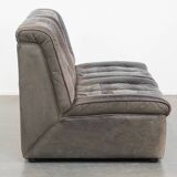 Gray Vintage Leather Modular Design Sofa 2 Elements
