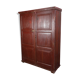 Large Indian wooden wardrobe with 2 doors and 4 shelves, raw wood interior