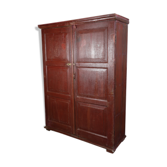 Grande armoire indienne en bois avec 2 portes et 4 étagères , intérieur bois brut