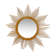 Miroir soleil vintage en rotin années 1960 60x60cm