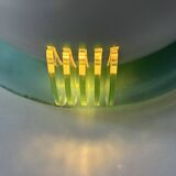 Pair of vintage post-modernist wall lights, white metal, perspex, France 1980