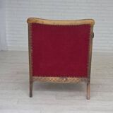 1930s, Danish armchair, furniture velour, ash wood.