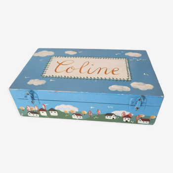 Hand-painted Coline wooden box