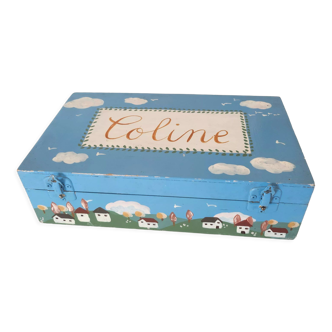 Hand-painted Coline wooden box