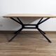 Extendable wooden and metal table, 80s