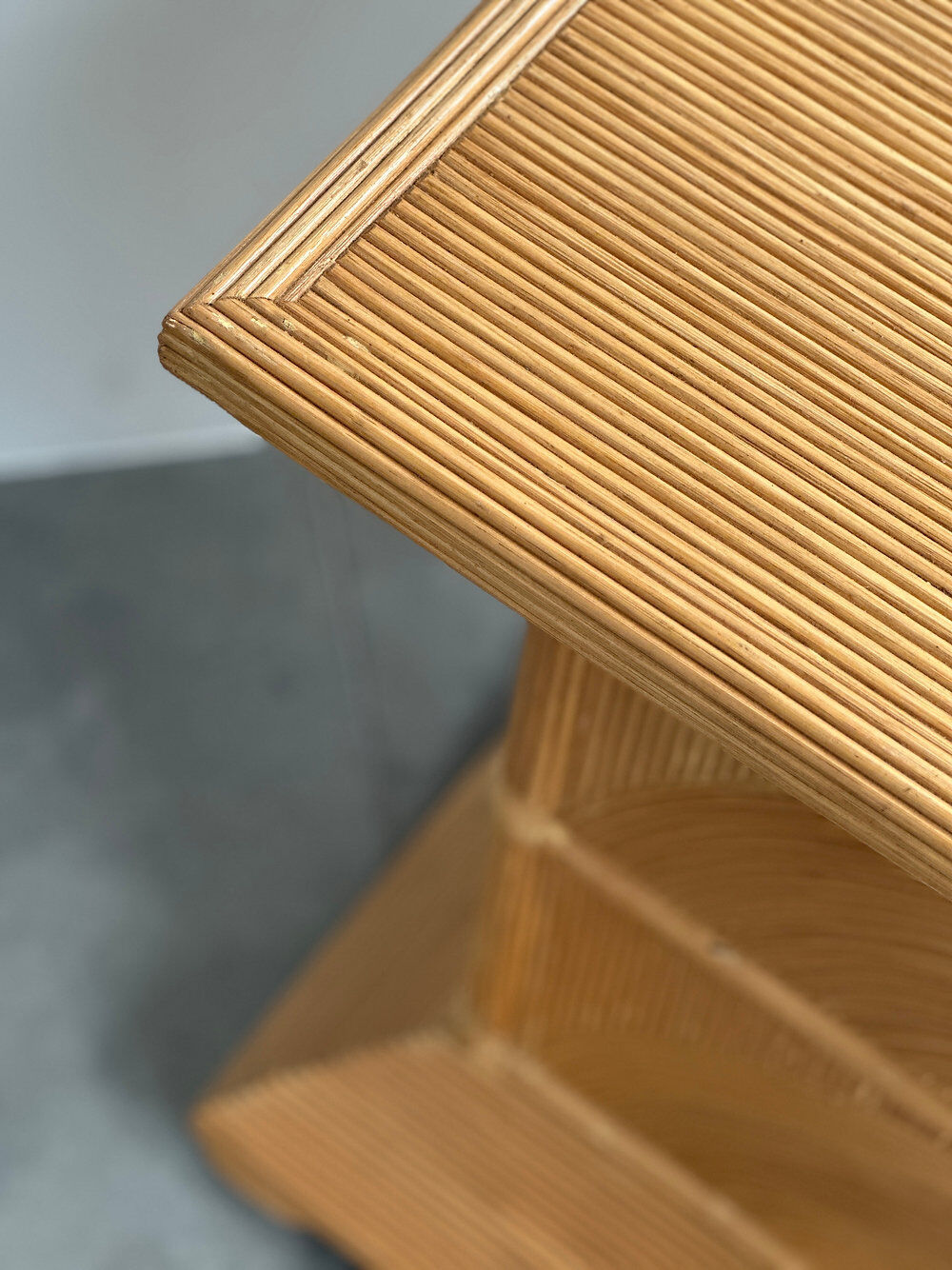 French split bamboo pedestal / plinth, 1970s