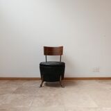 Chaise occasionnelle anglaise unique inhabituelle de la jambe de cheval en bronze du milieu du siècle