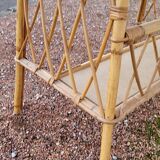 Rattan desk with vintage stool - 1950s