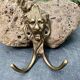 Baroque style brass lion coat hook