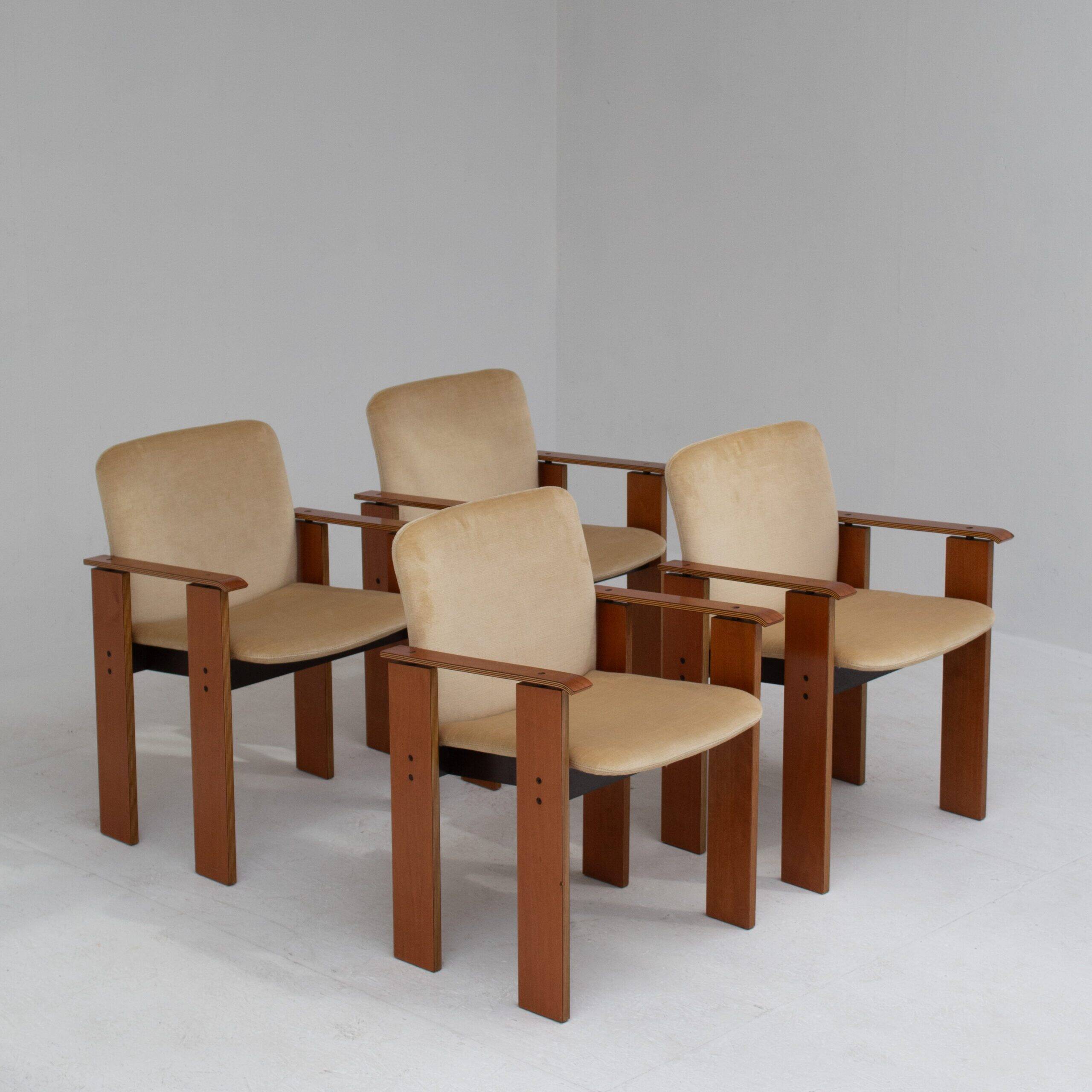 Vintage dining table set with armchairs