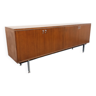 Vintage modernist enfilade in rosewood and chrome metal from the 60s and 70s.