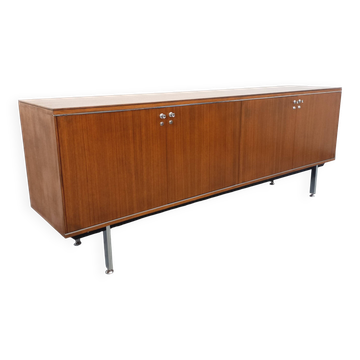 Vintage modernist enfilade in rosewood and chrome metal from the 60s and 70s.