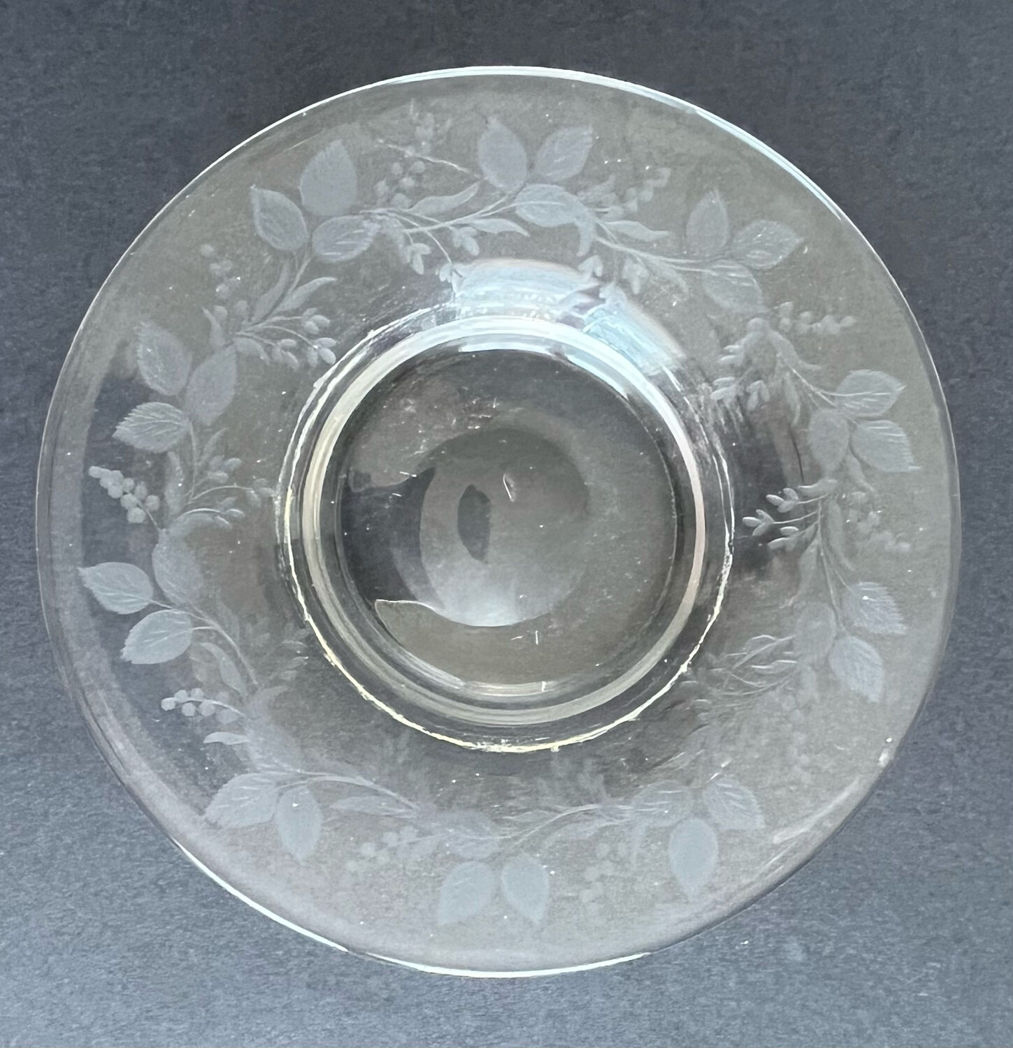 Engraved glass cup