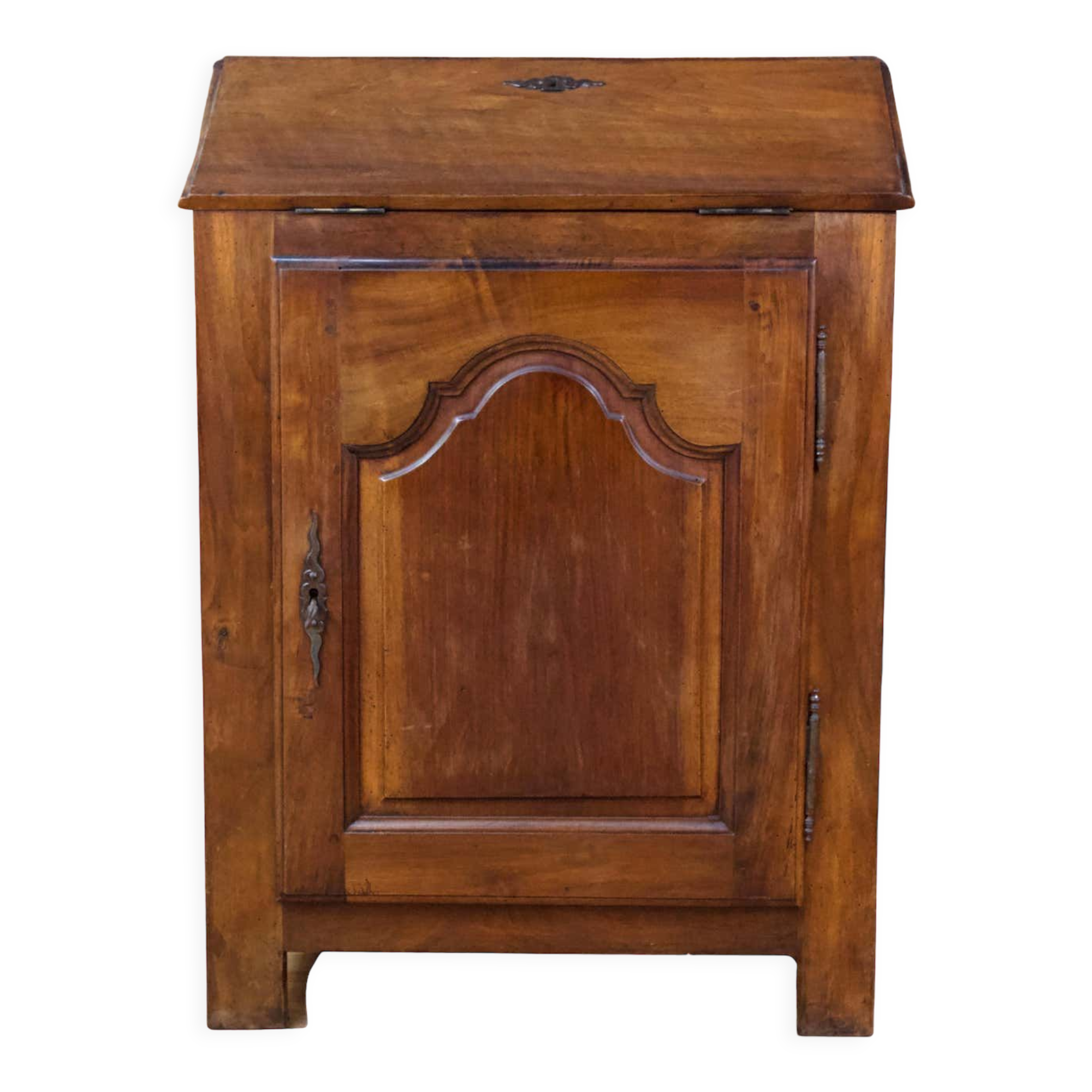 Rustic wooden secretary with 19th century flap