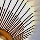 Golden sunburst metal glass pendant chandelier, 1960