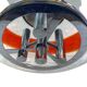 Vintage Murano glass pendant light with orange accent.