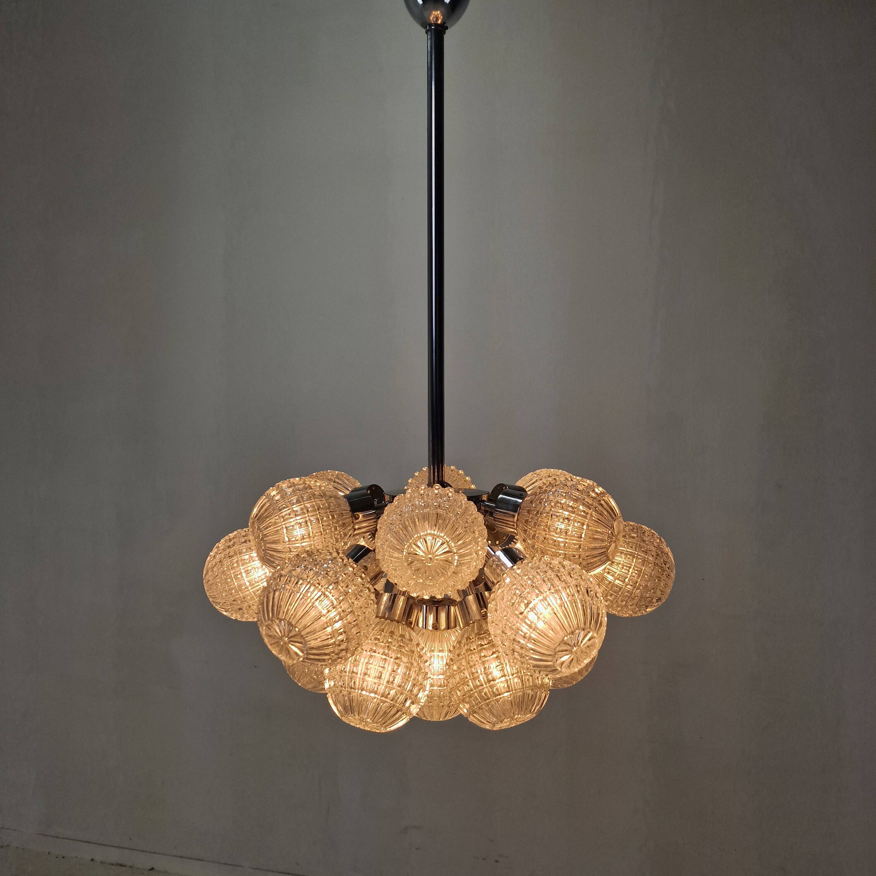 Large Glass Globe Chandelier by Richard Essig, Germany, 1960s