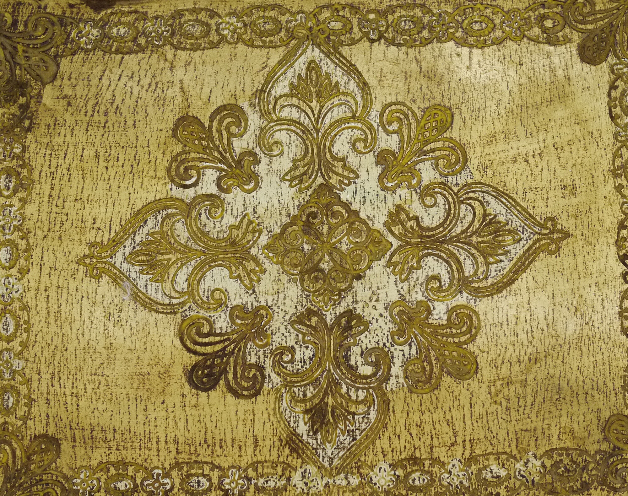 Florentine tray in resin painted with the hand of rectangular shape