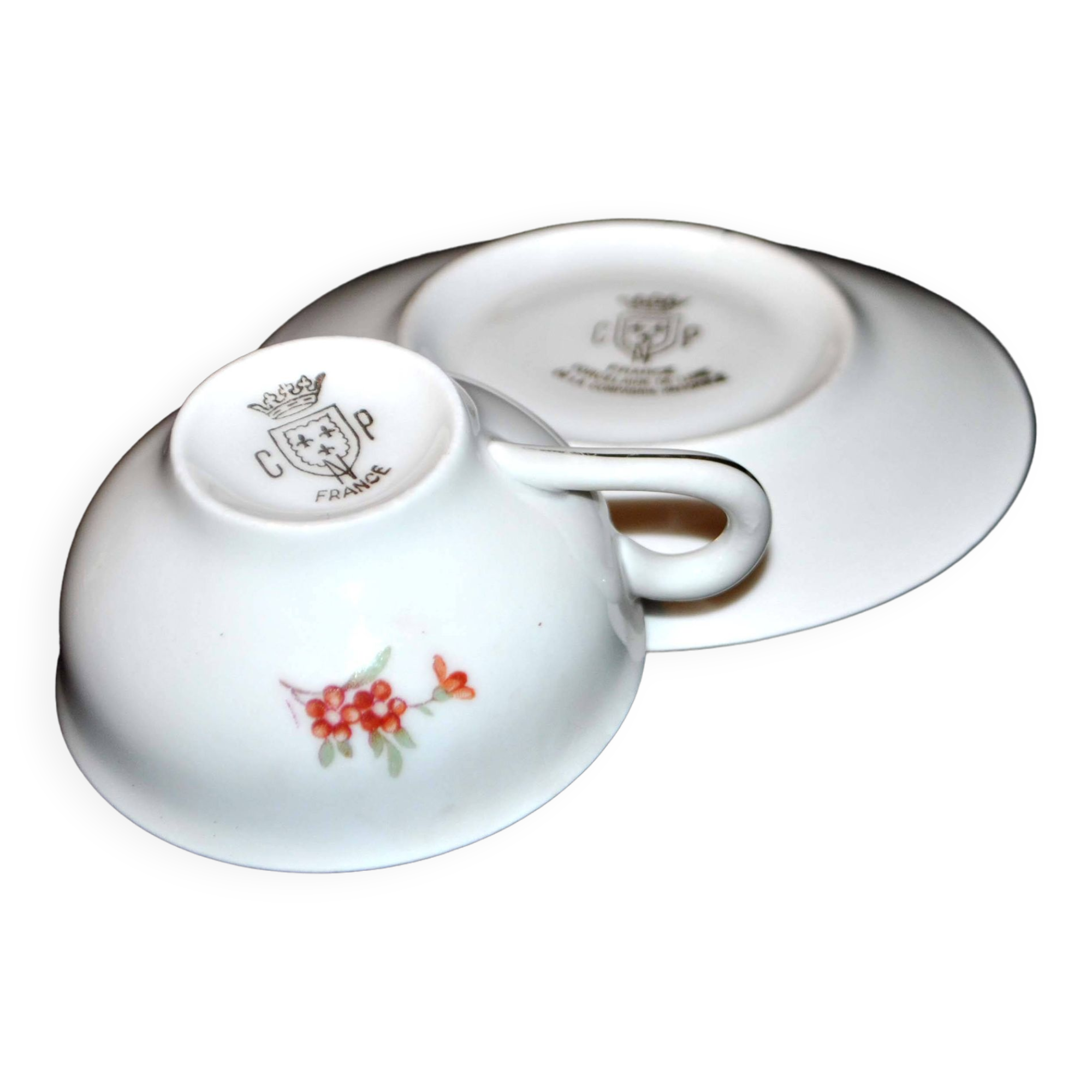 CPN, Vintage porcelain flower cup - Luxury Porcelain La Compagnie Nationale de Porcelaine