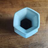 Vintage Hexagonal Japanese Porcelain Vase – Landscape Decoration