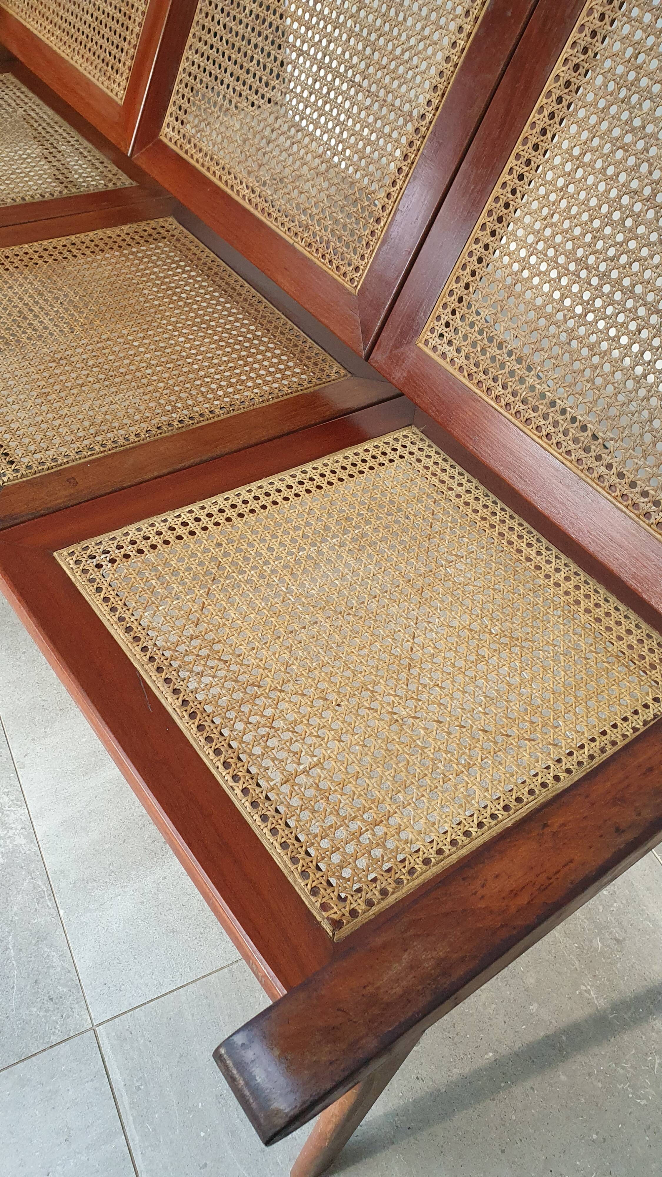Teak bench sofa and cannage