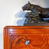 Commode année 50 Art Déco, chêne