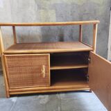 Console en rotin vintage années 70/80