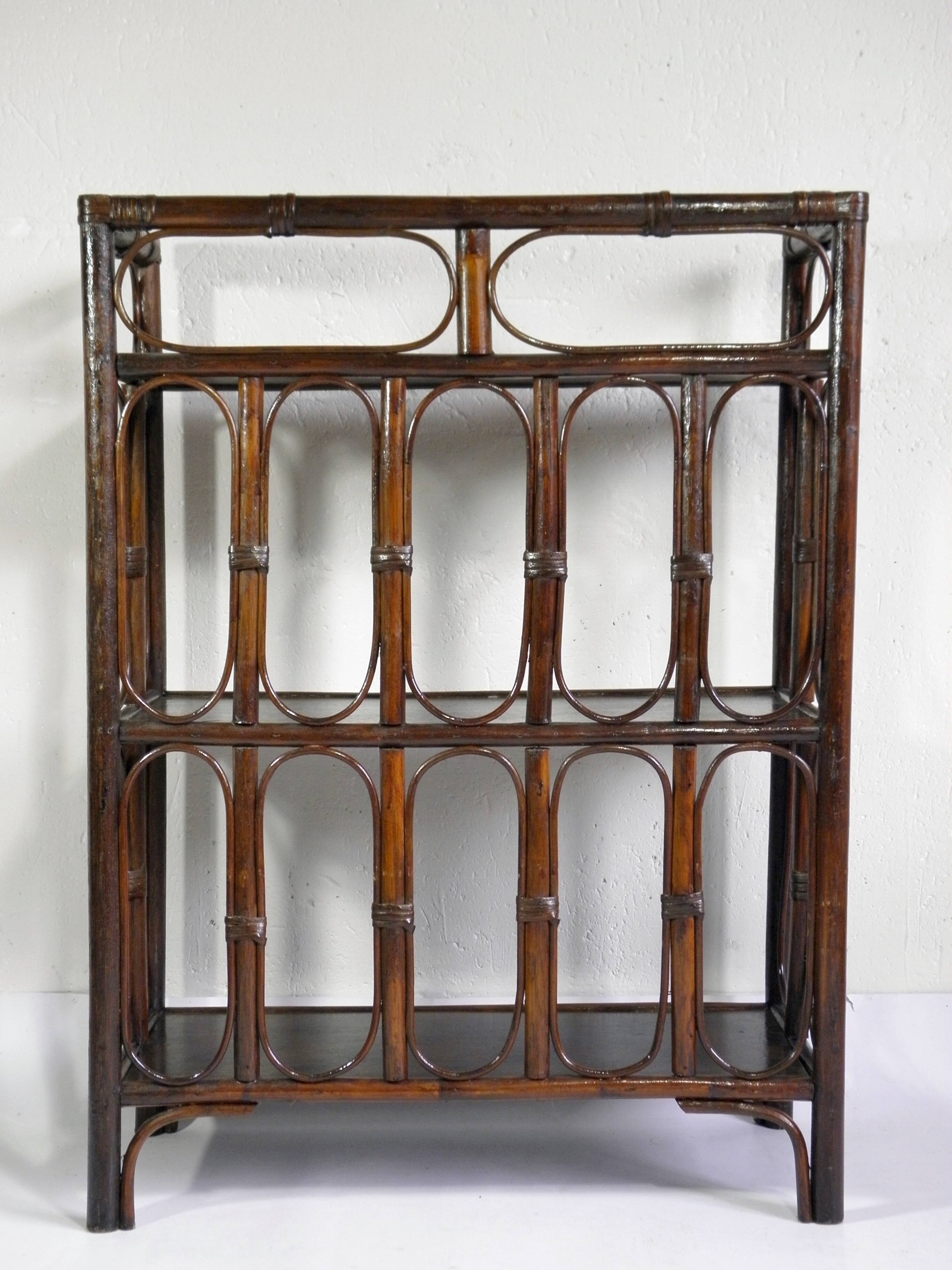 SHELF - BOOKCASE on legs in RATTAN