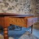 Antique French writing desk in oak with two drawers, 1920s.