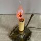 Bougeoir à prise en régule époque XXe monté en lampe ampoule flamme