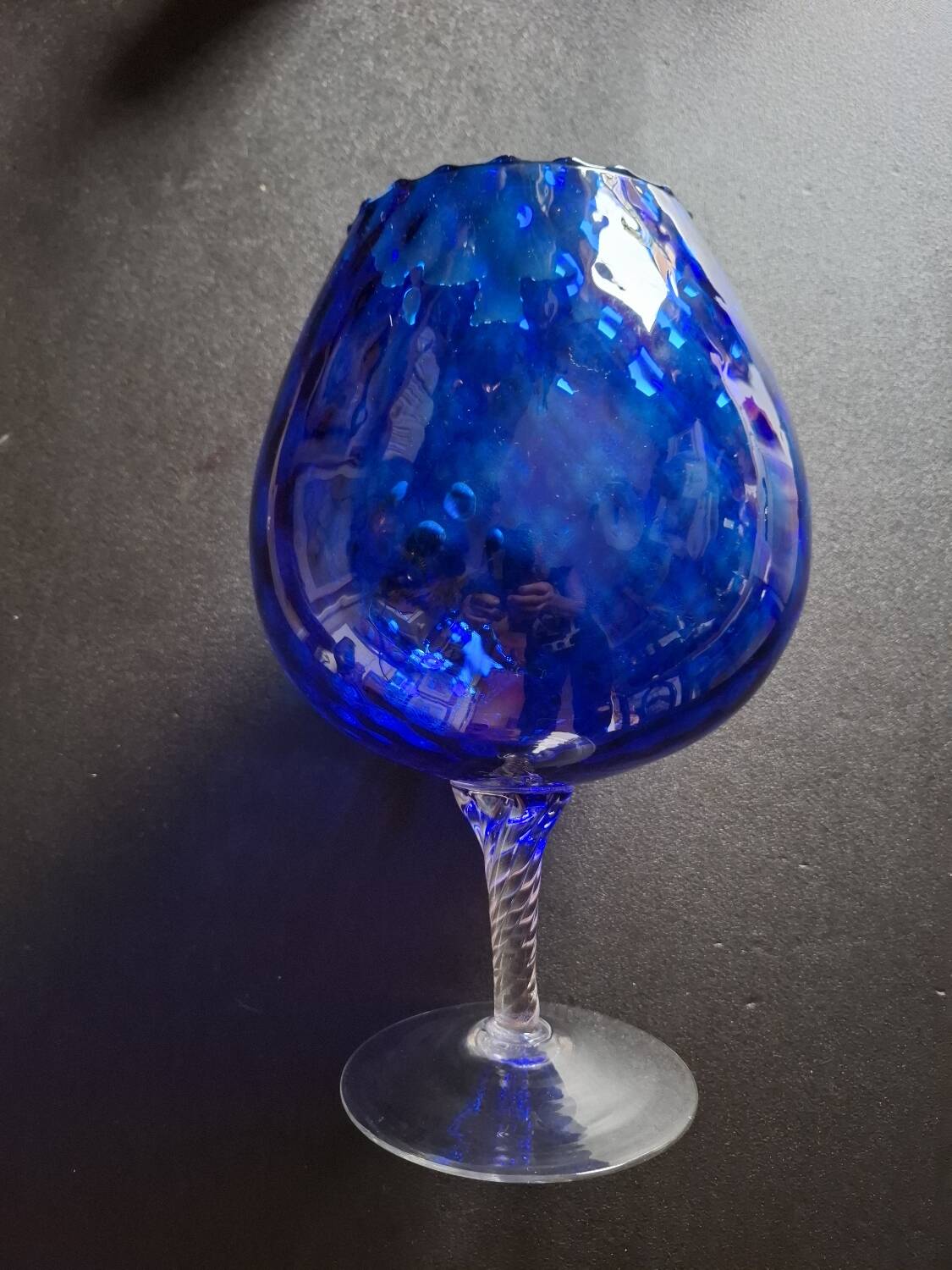 Vintage cobalt blue glass vase Empoli