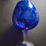 Vintage cobalt blue glass vase Empoli