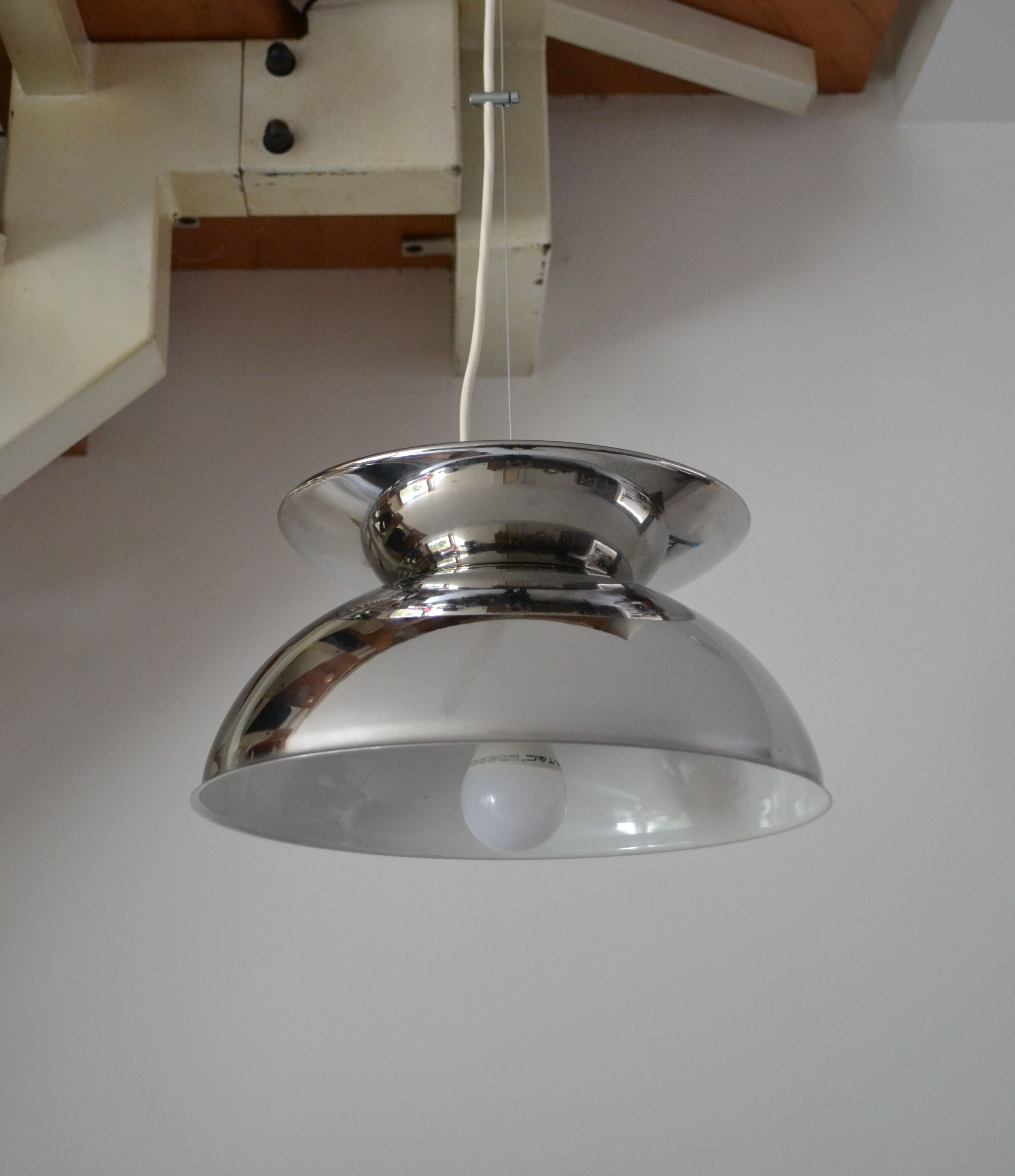 Concentrica pendant light by Harvey Guzzini chrome steel