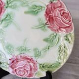 Vintage dessert plate with pink flowers