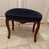 Chaise Longue Meridienne Right Side Mahogany Wood & Blue Velvet