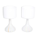 Pair of 1970s tall White Glass Table Lamps model "Candy" by Holmegaard