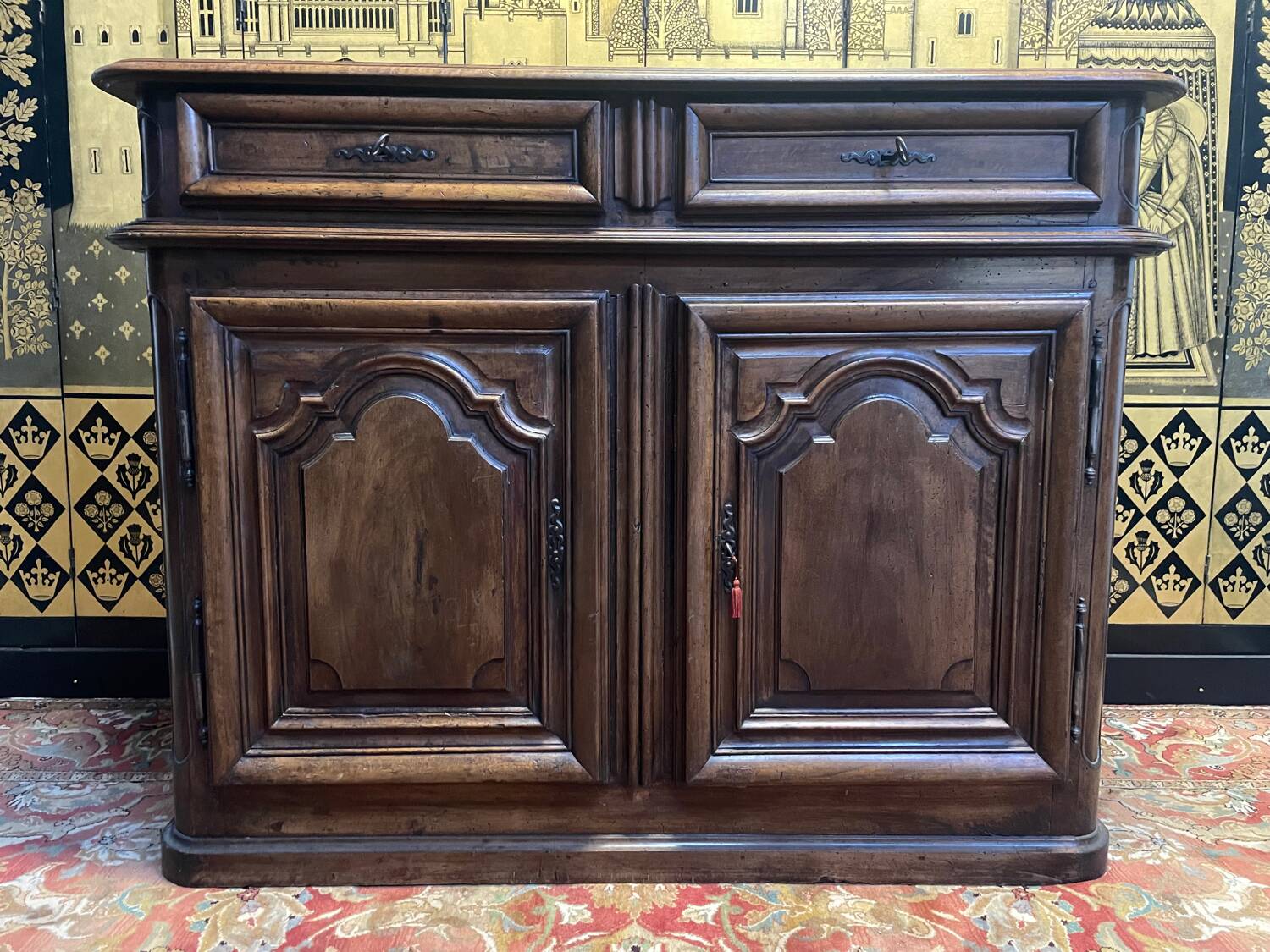 Louis XIV period hunting or wood paneling buffet