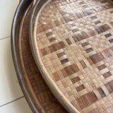 Rattan tray duo
