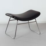 Vintage footstool by rudolf wolf & j.h. rohe for rohe noordwolde, 1960s | black skai