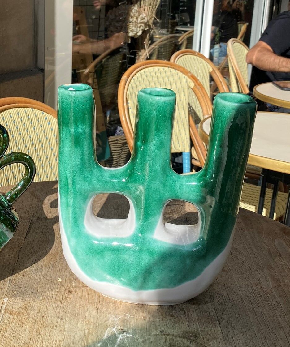 Handmade terracotta candle holder