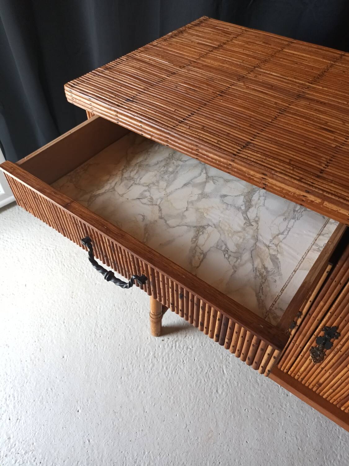 Vintage rattan sideboard