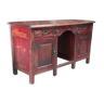 Bureau ancien rouge vieux teck piece et patine d'origine inde 137x52x77cm