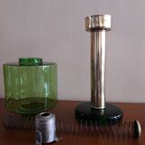 Bougeoir laiton et verre vert ,Hans Agne Jakobsson , Suéde 1960