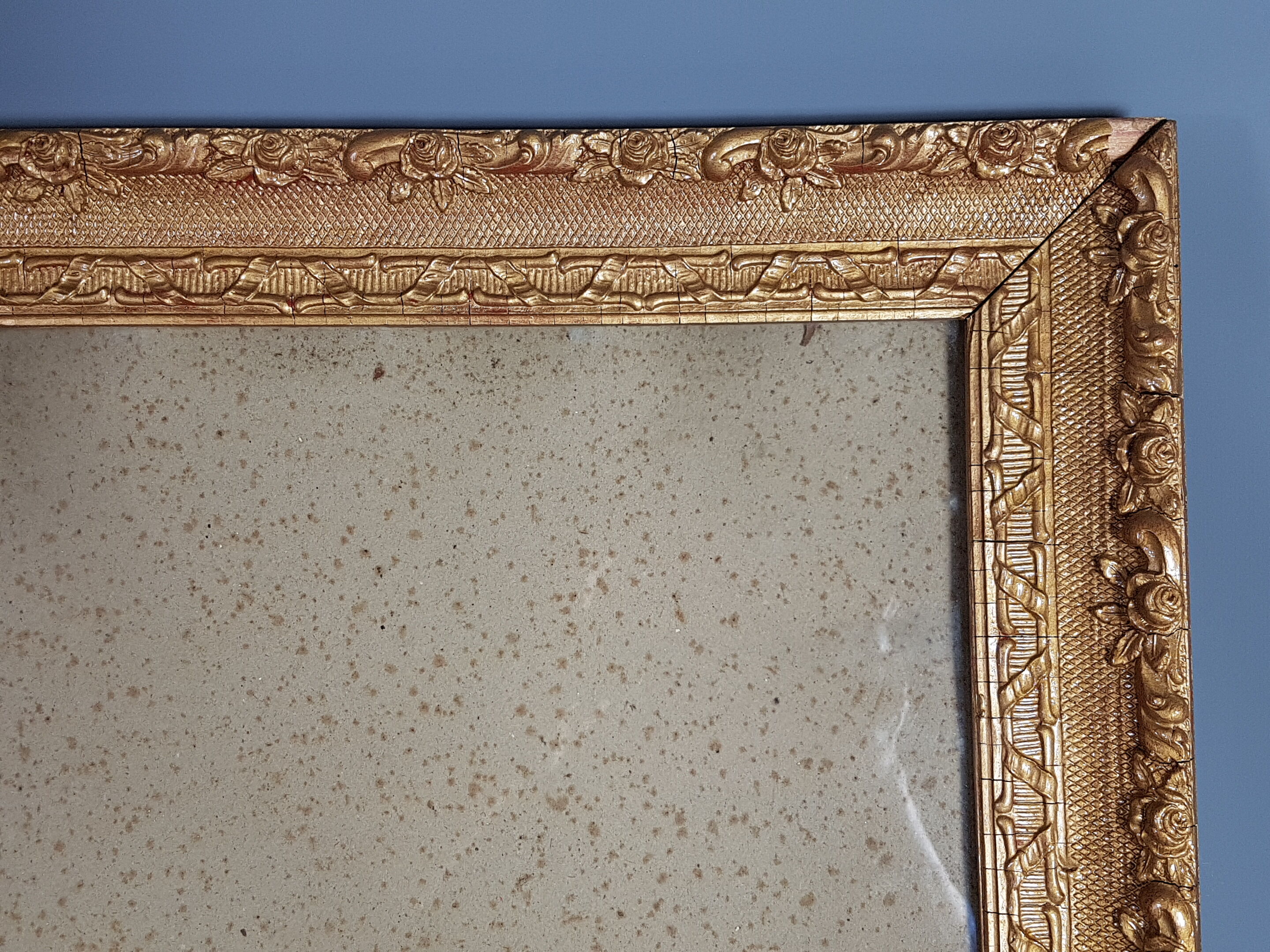 Old wood frame - gilded stucco 61x48.5 cm leafing 51.5x38.2 cm