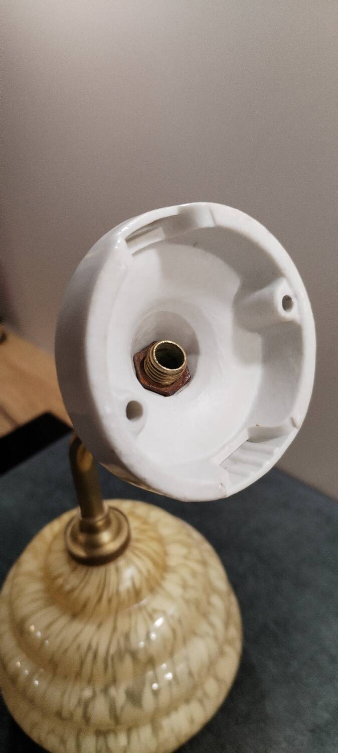 Clichy yellow glass swan neck wall light