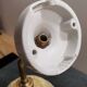 Clichy yellow glass swan neck wall light