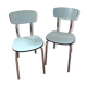 Lot de 2 chaises formica bleu des années 50-60