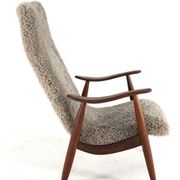 Fauteuil moderne du milieu du siècle en doodle marron (1) - restauration totale - unique