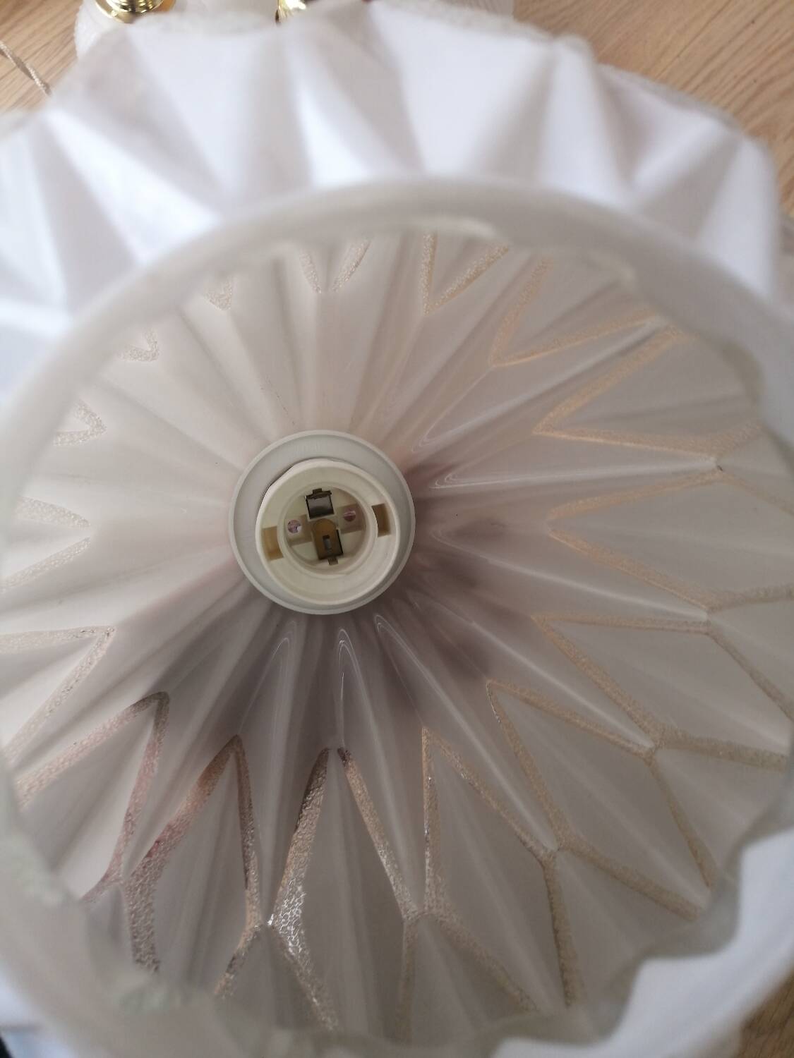 Vintage origami glass globe pendant light