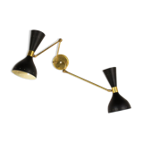 Double wall sconce in the style of Italian creations of the 50s